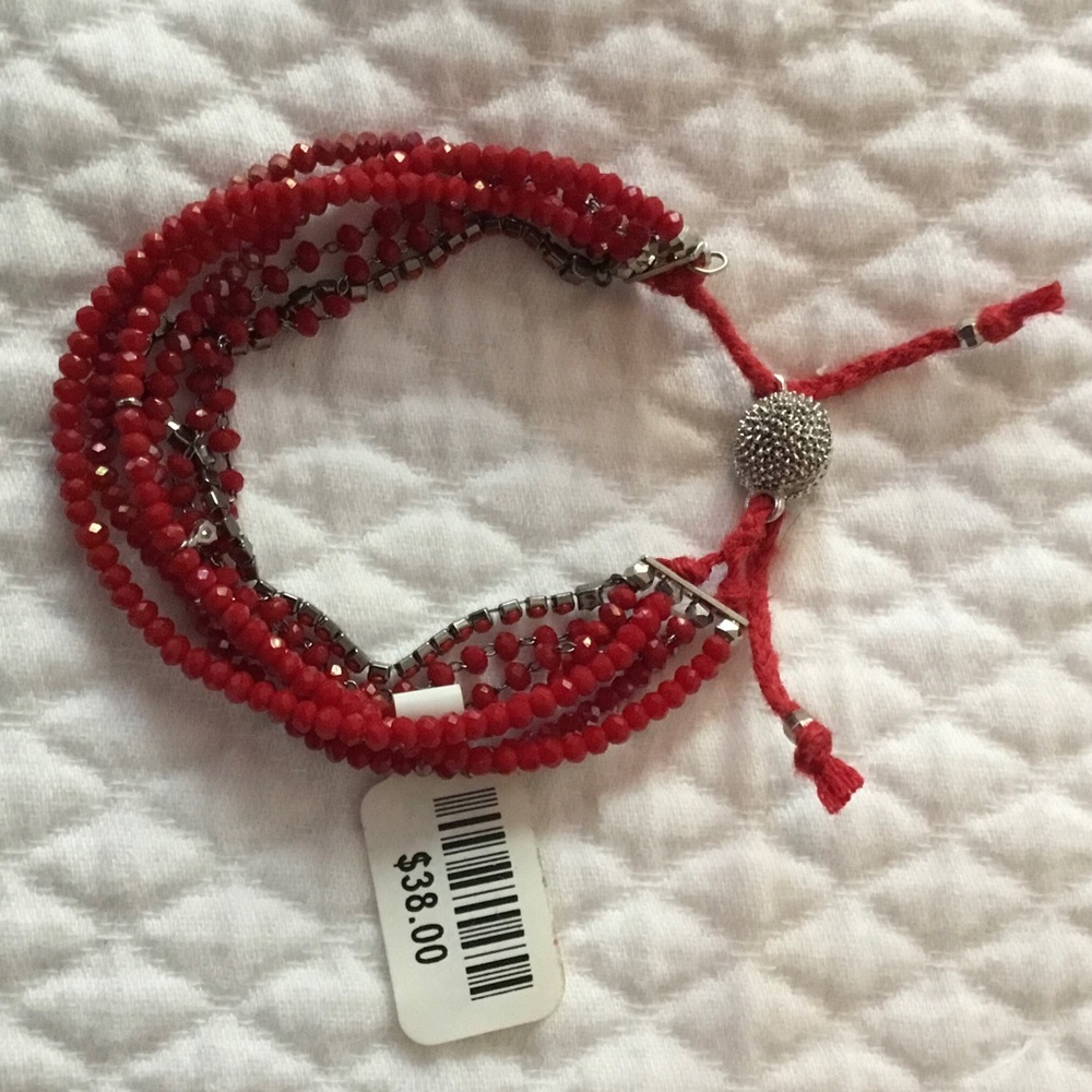 Anthropologie Shine Bright Beaded Bracelets  NWT. Red and Black - Picture 6 of 8